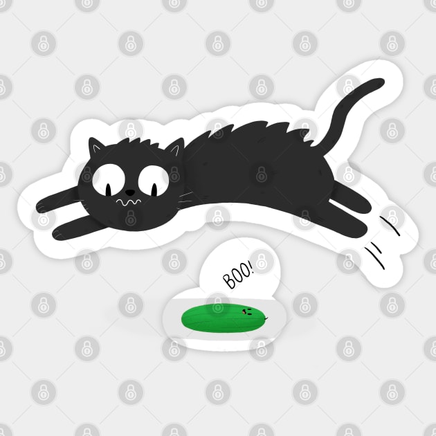 Scaredy Cat Sticker by cartoonbeing